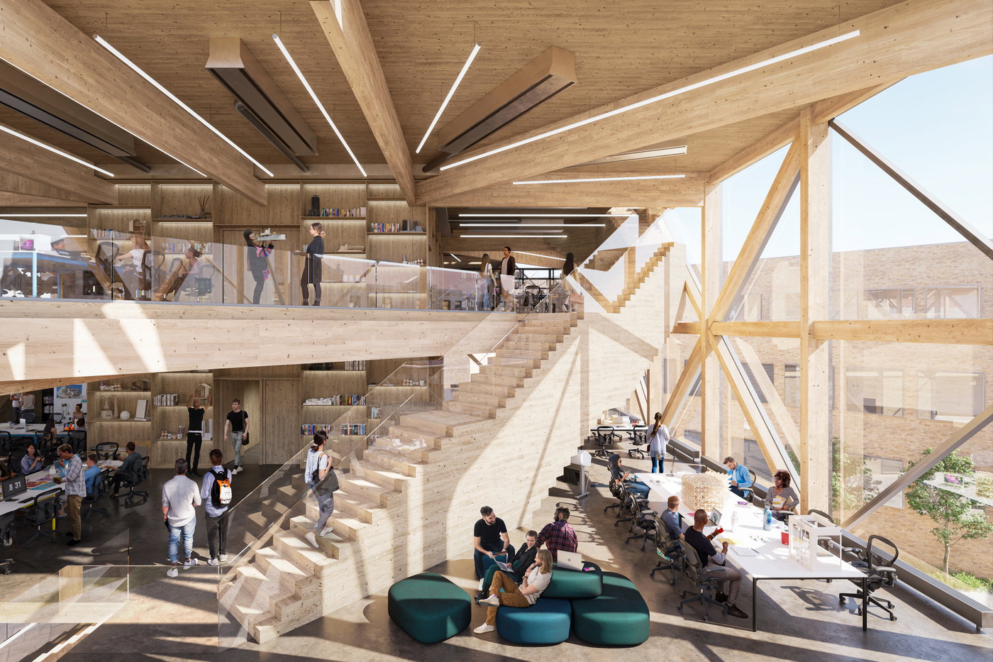 BIG AND UNIVERSITY OF KANSAS SCHOOL OF ARCHITECTURE & DESIGN JOIN FORCES TO CREATE A MASS TIMBER “MAKERS’ KUbe” | Bjarke Ingels Group